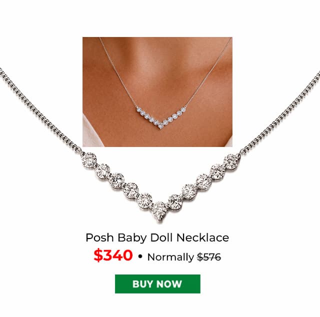 Posh Baby Doll Necklace Platinum Clad