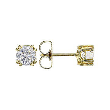 Moissanite 14k Yellow Gold Over Sterling Silver Stud Earrings 1.00ctw DEW