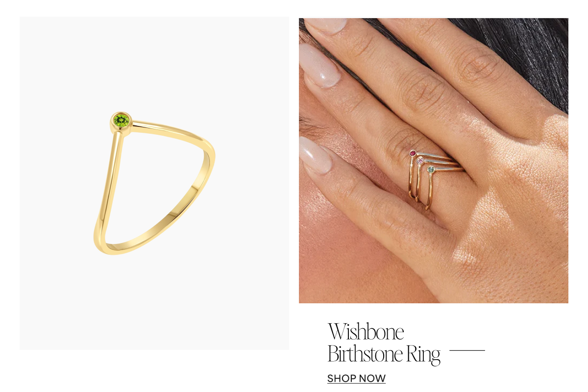 Wishbone Birthstone Ring