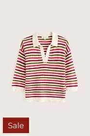 Gwynver Lightweight V-Neck Collared Jumper Made With Linen & Organic Cotton