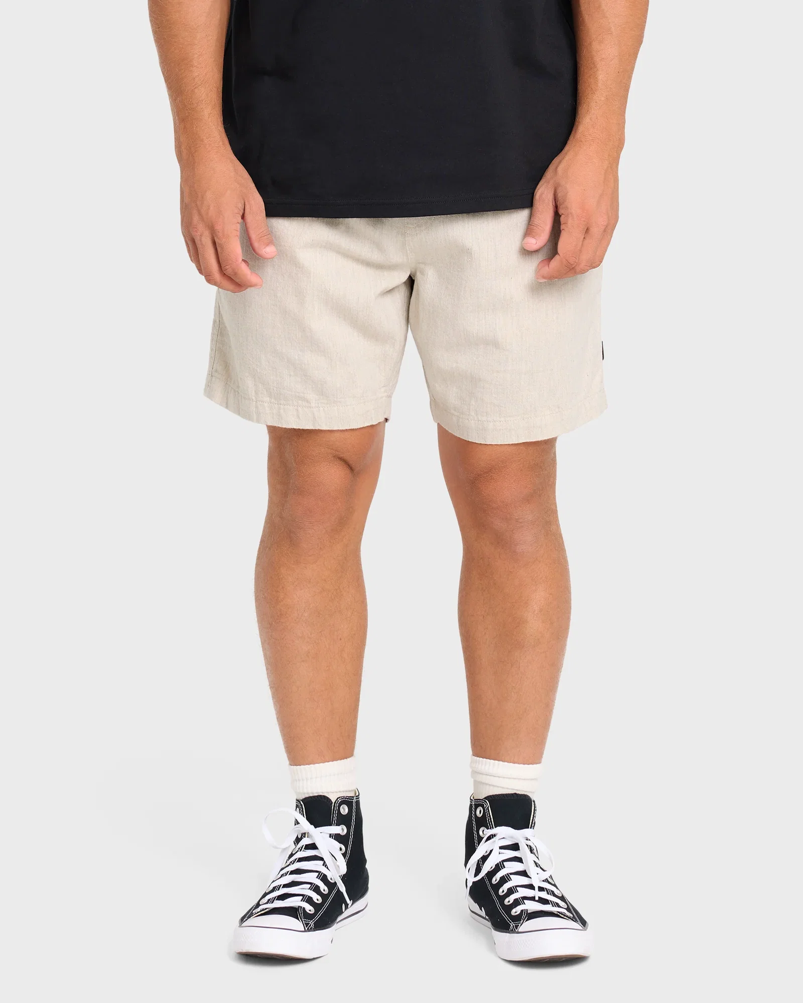Image of San O Layback Linen Shorts - Oatmeal Heather