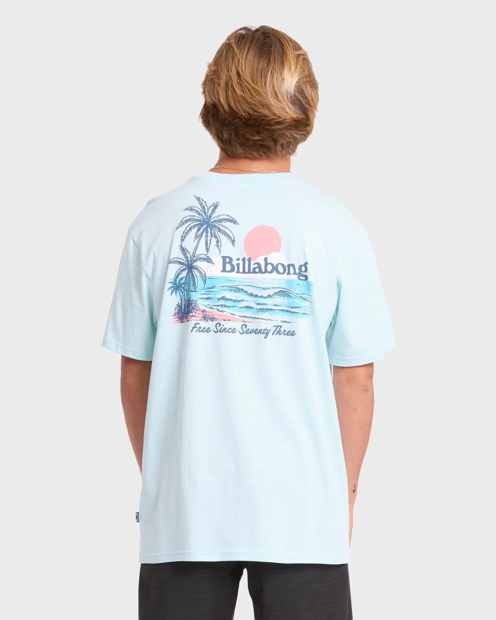 Image of Lounge Premium Short Sleeve Knit Graphic T-Shirt - Coastal Blue