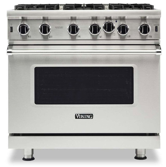 Viking Professional 36-Inch Gas Range with VariSimmer Setting & 6 Open Burners - Natural Gas
