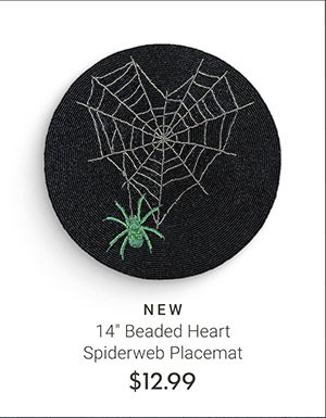 14" Beaded Heart Spiderweb Placemat
