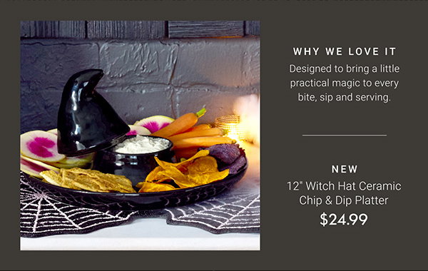 12" Witch Hat Ceramic Chip & Dip Platter