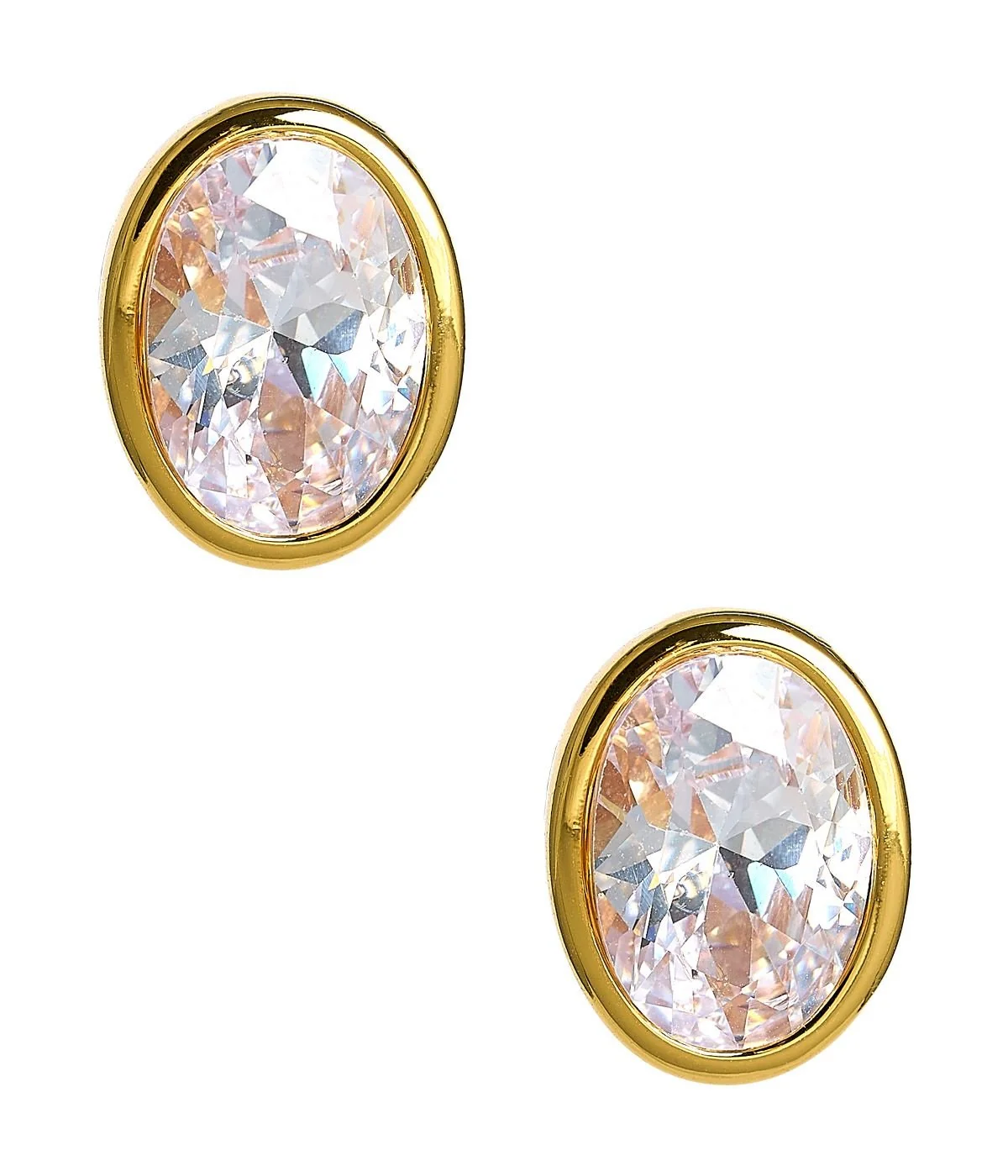 Image of Large Bezel Oval Studs