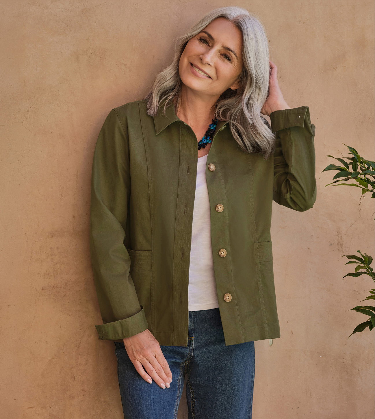 Stitch Pocket Cotton Jacket