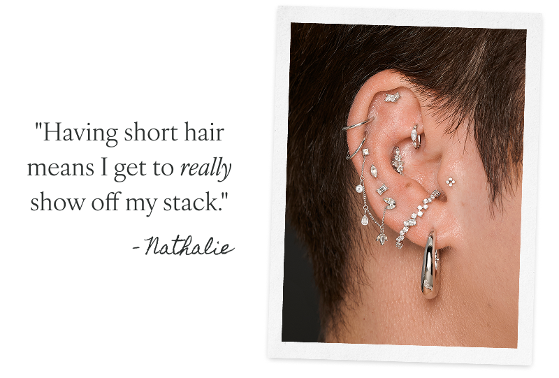 "Having short hair means I get to really show off my stack."