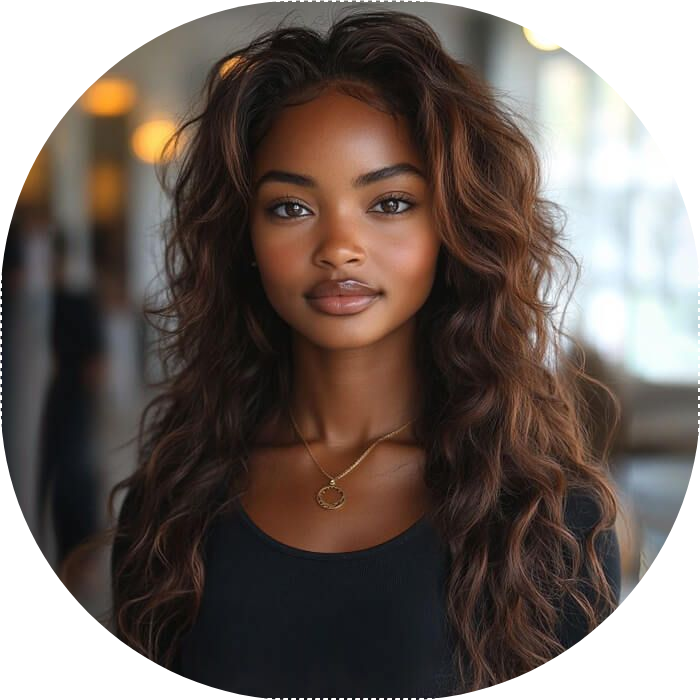 PUT ON & GO GLUELESS LOOSE WAVE WARM BROWN WIG PRE CUT LACE REAL HUMAN HAIR WIGS