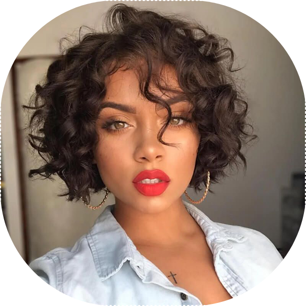 GLUELESS BROWN WAVE BOB WIG HUMAN HAIR LACE FRONT WIGS