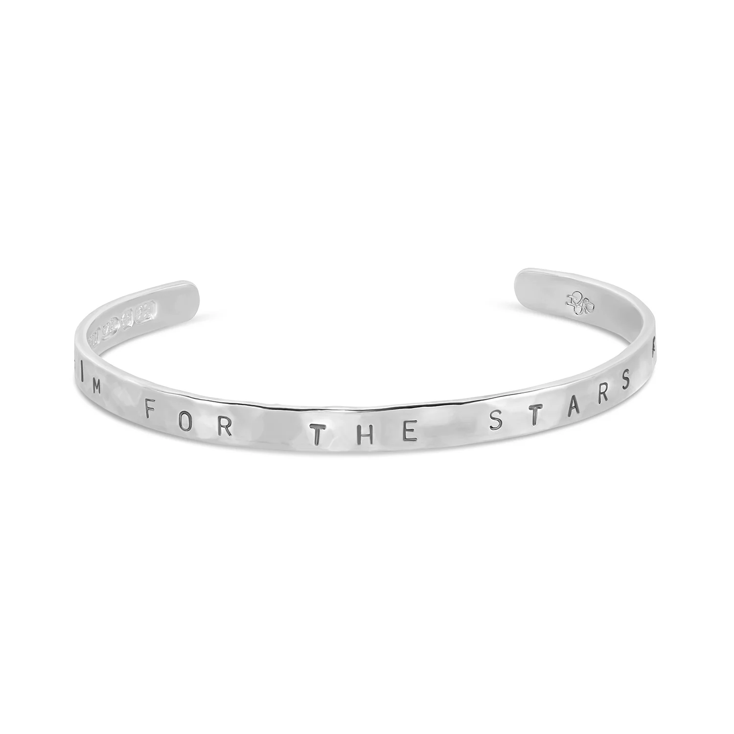Image of ‘Aim for the Stars’ Hand-Stamped Hammered Nomad Bangle