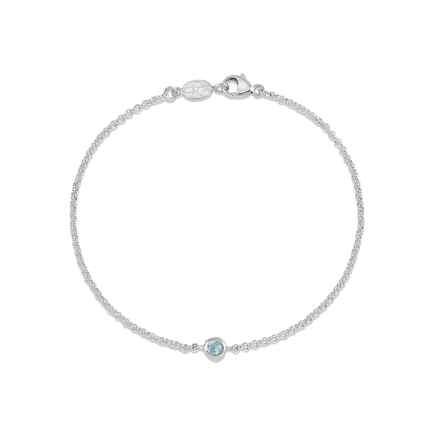 Image of Single Aquamarine Dewdrop Chain Bracelet