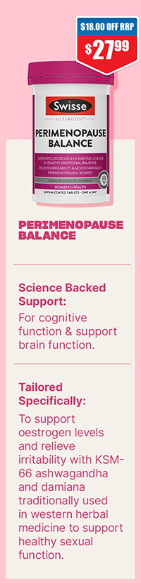 Save on Swisse Ultiboost Perimenopause Balance 30 Tablets at Chemist Warehouse sale ends 5 August 2026