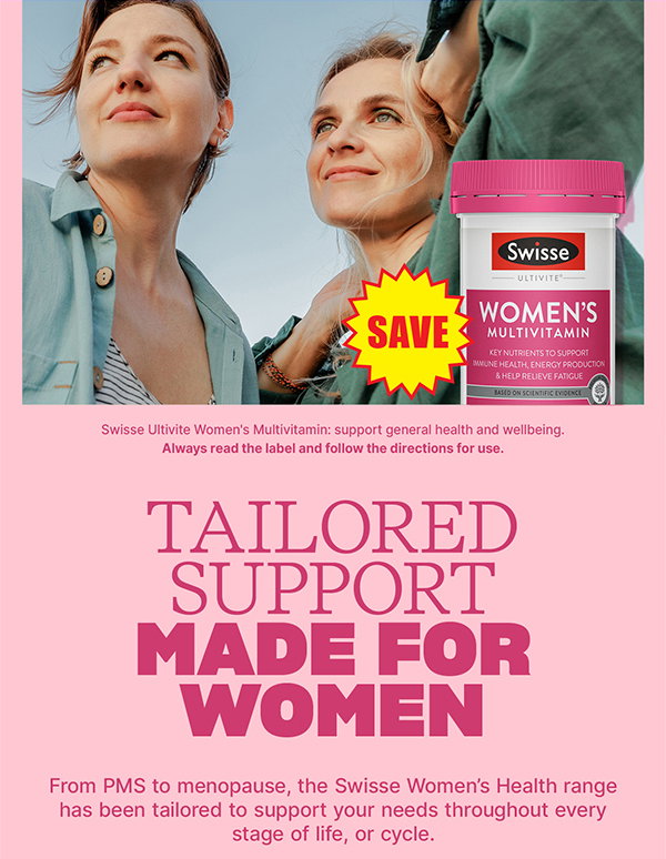 Save on Swisse Women's Health range at Chemist Warehouse sale ends 5 August 2026