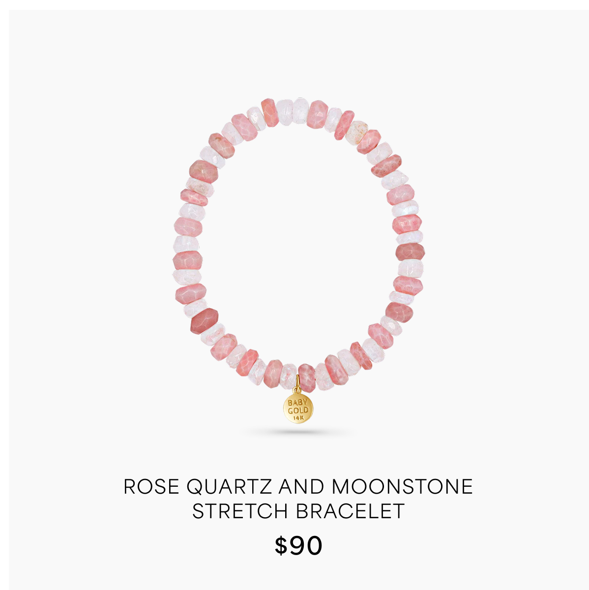 Rose Quartz and Moonstone Stretch Bracelet
