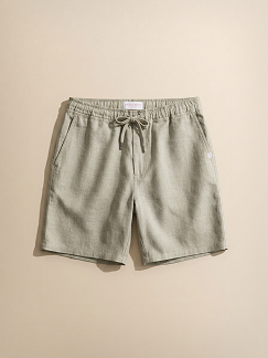 Men's Linen Shorts in Sand Stone