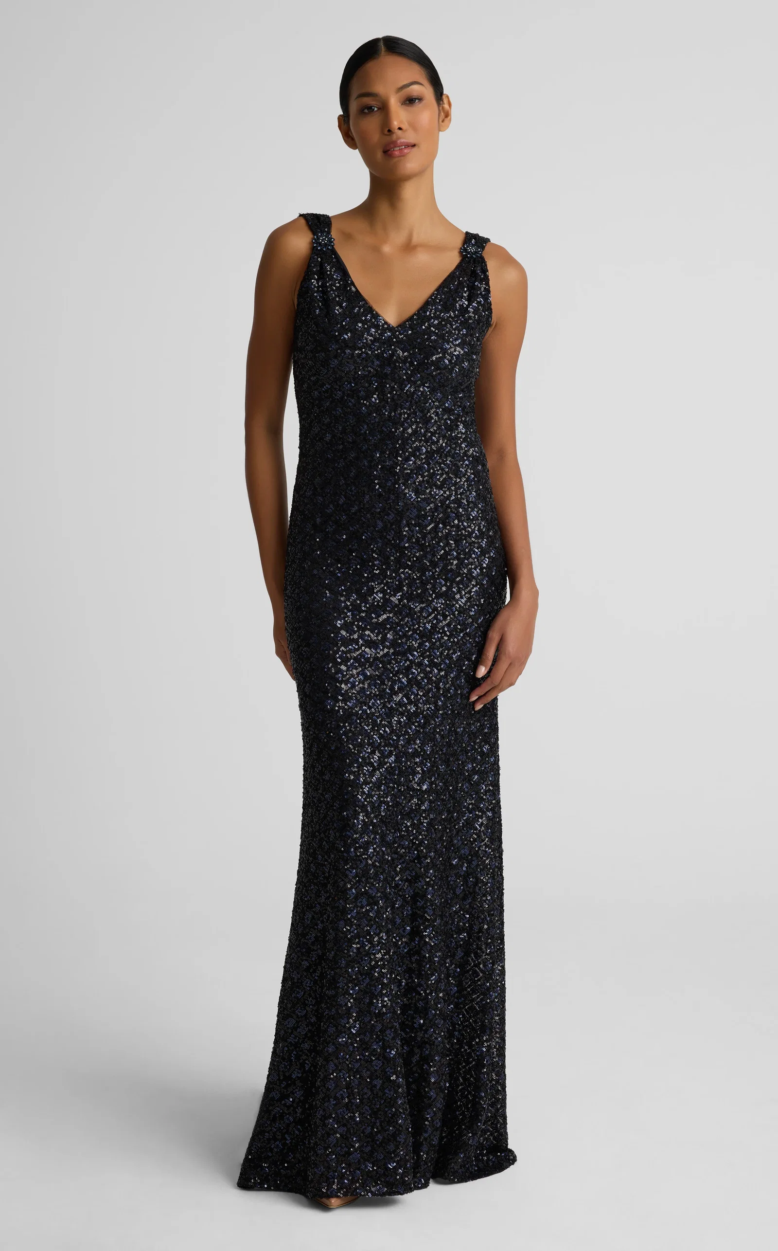 Image of Wendy Gown In Geo Sequin Embroidered Tulle