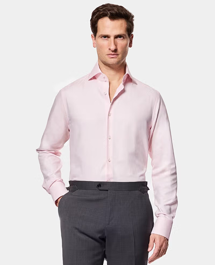 Slim Fit Light Pink Twill Curtis Shirt