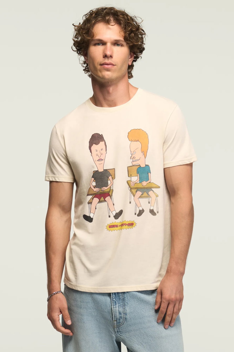 Image of Lucky Brand Beavis And Butthead Desks Tee - Men's Clothing Tops Shirts Tee Graphic T Shirts in New Birch