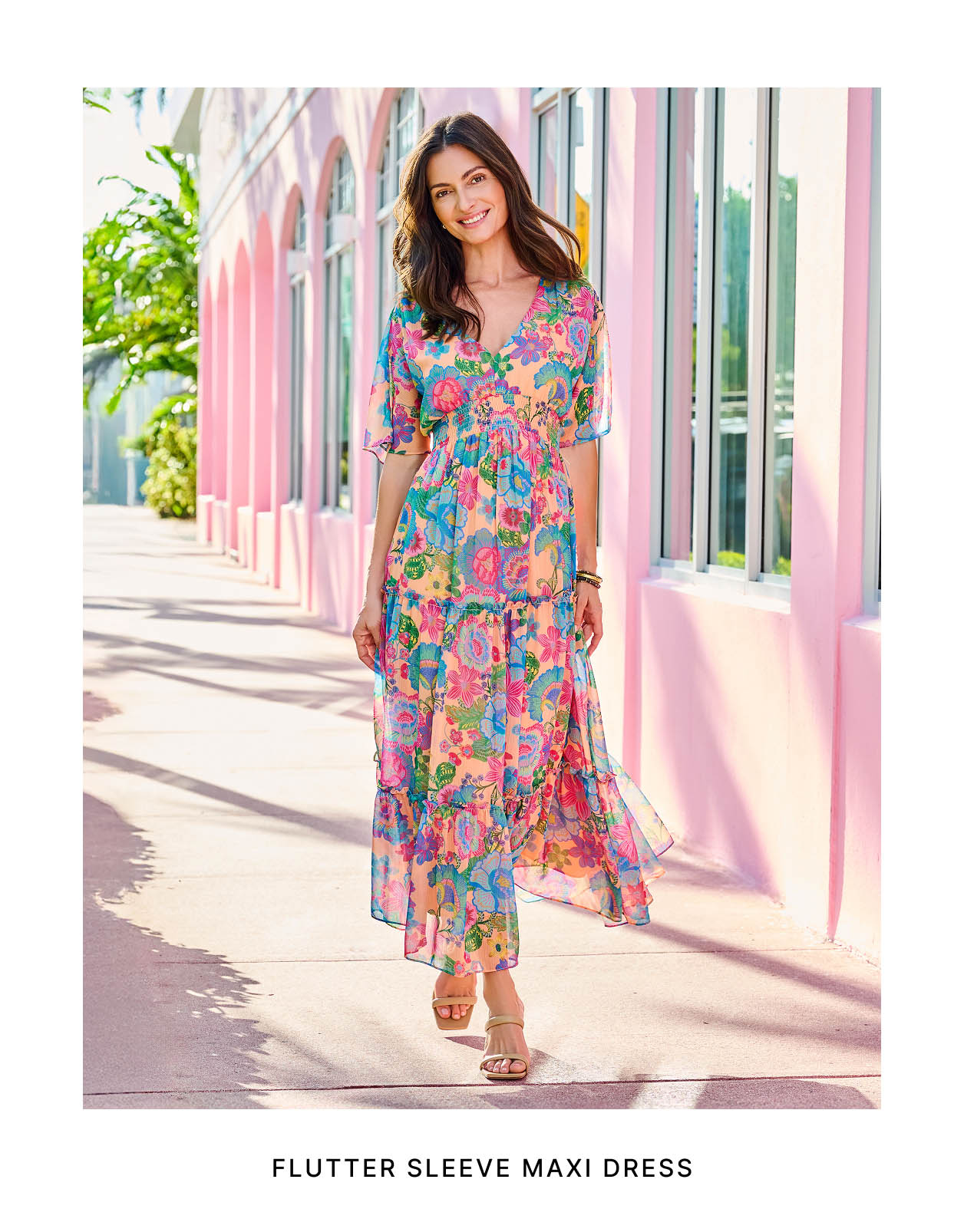 Flutter Sleeve Maxi Dress