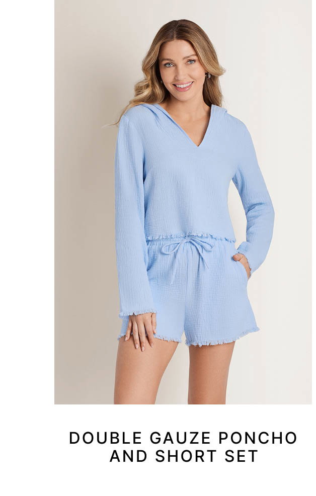 Double Gauze Poncho And Short Set
