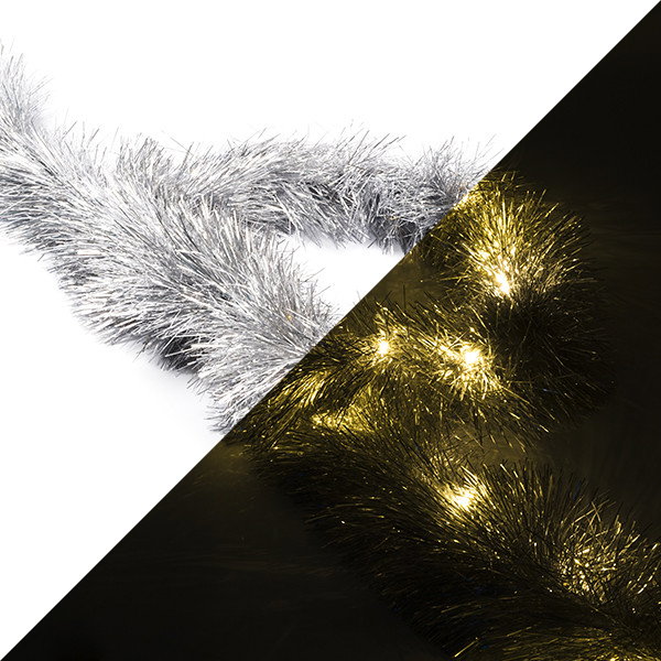 Slinger kerstboom | PerfectLED | 2.7 meter (26 leds, Timer, Batterijen, Binnen, Zilver)