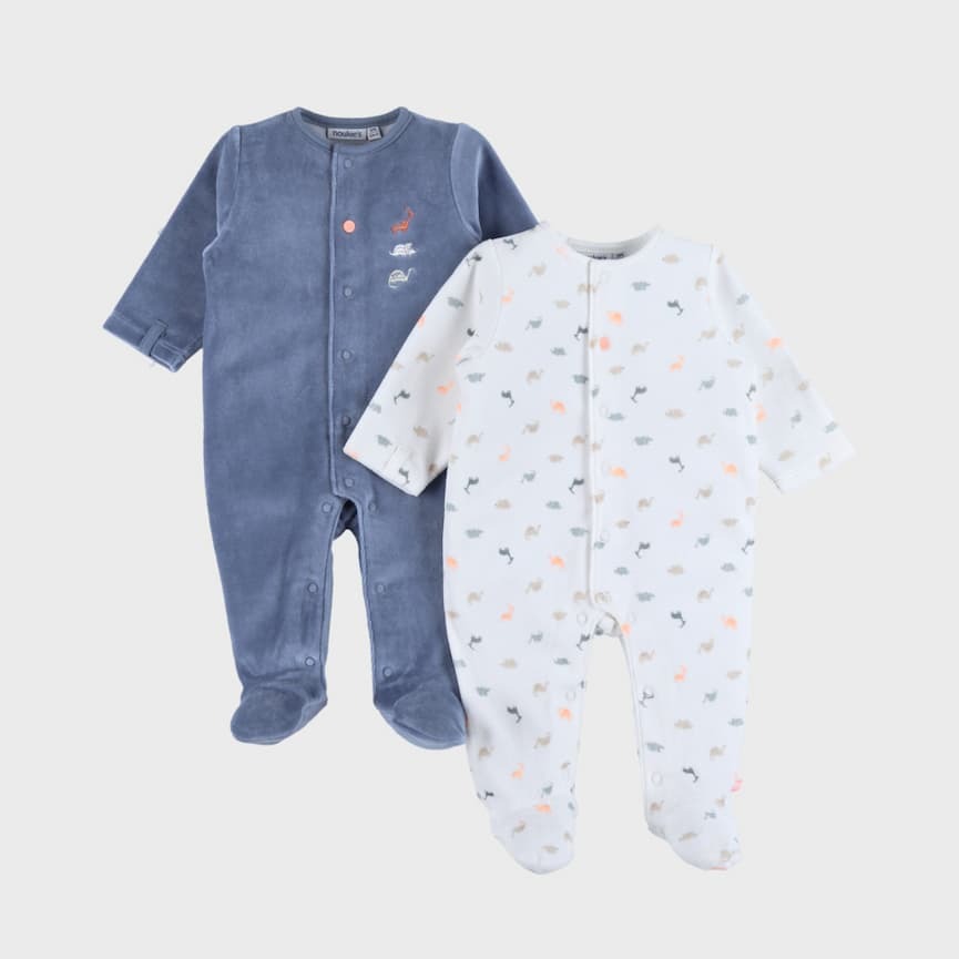 Lot de 2 pyjamas bébé velours