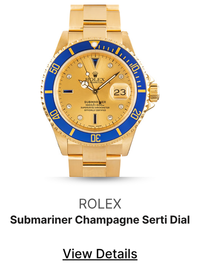 Pre-Owned Rolex Submariner 16618 Champagne Serti Dial