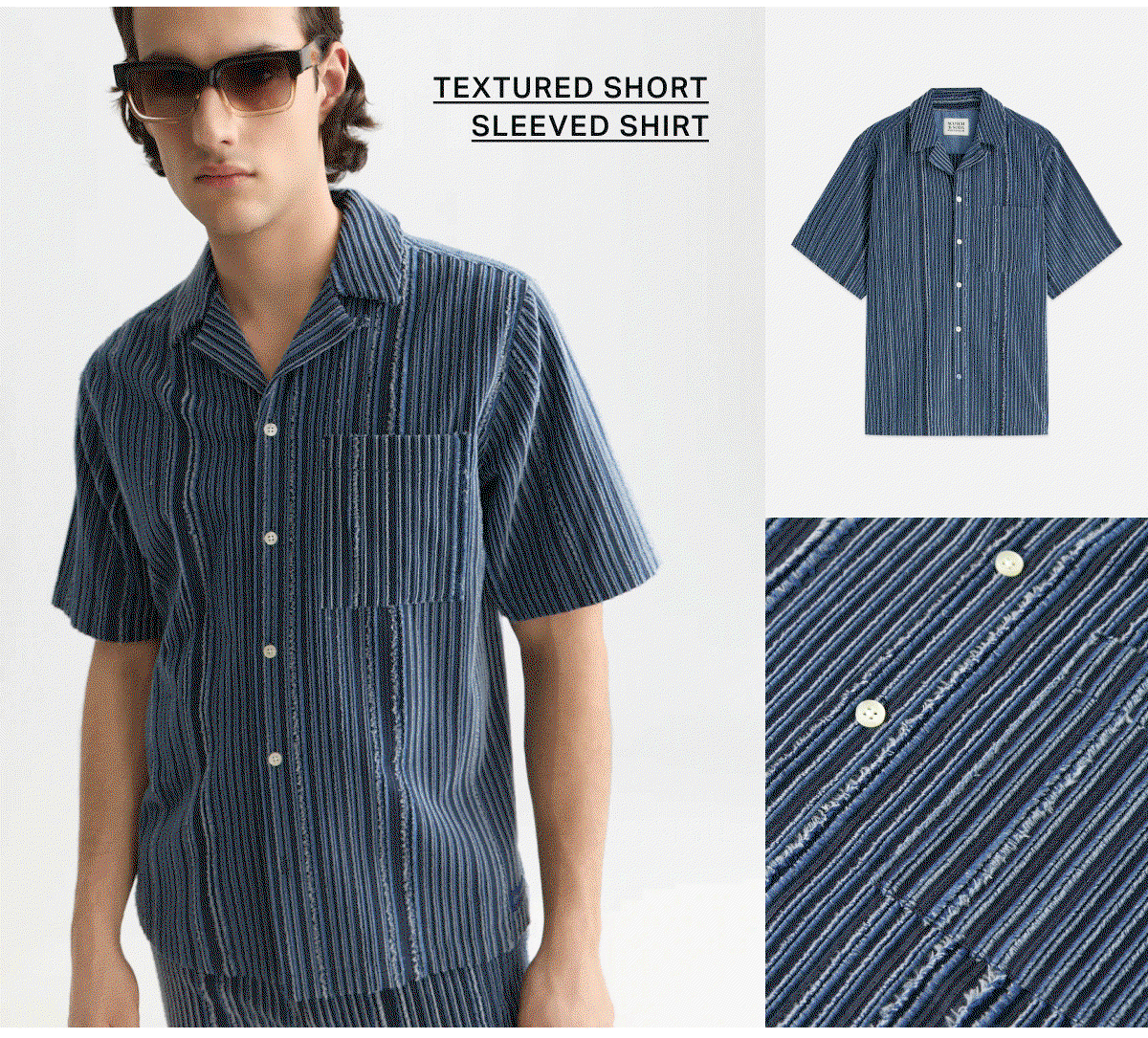 Textured Relaxed-Fit Short Sleeved Shirt