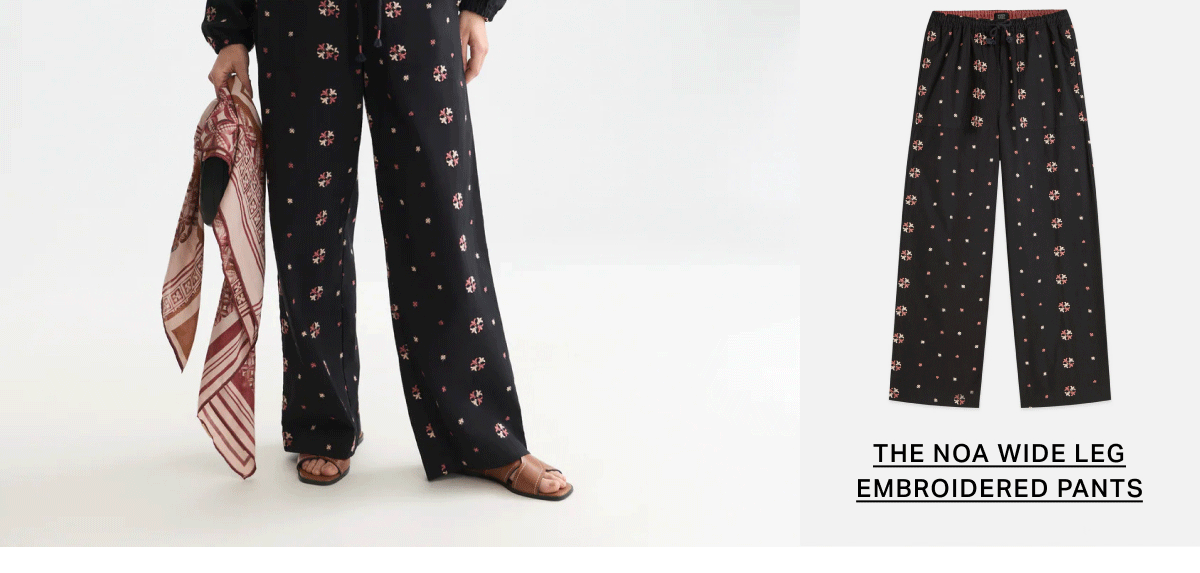 Noa High-Rise Wide-Leg Embroidered Pull-On Pants