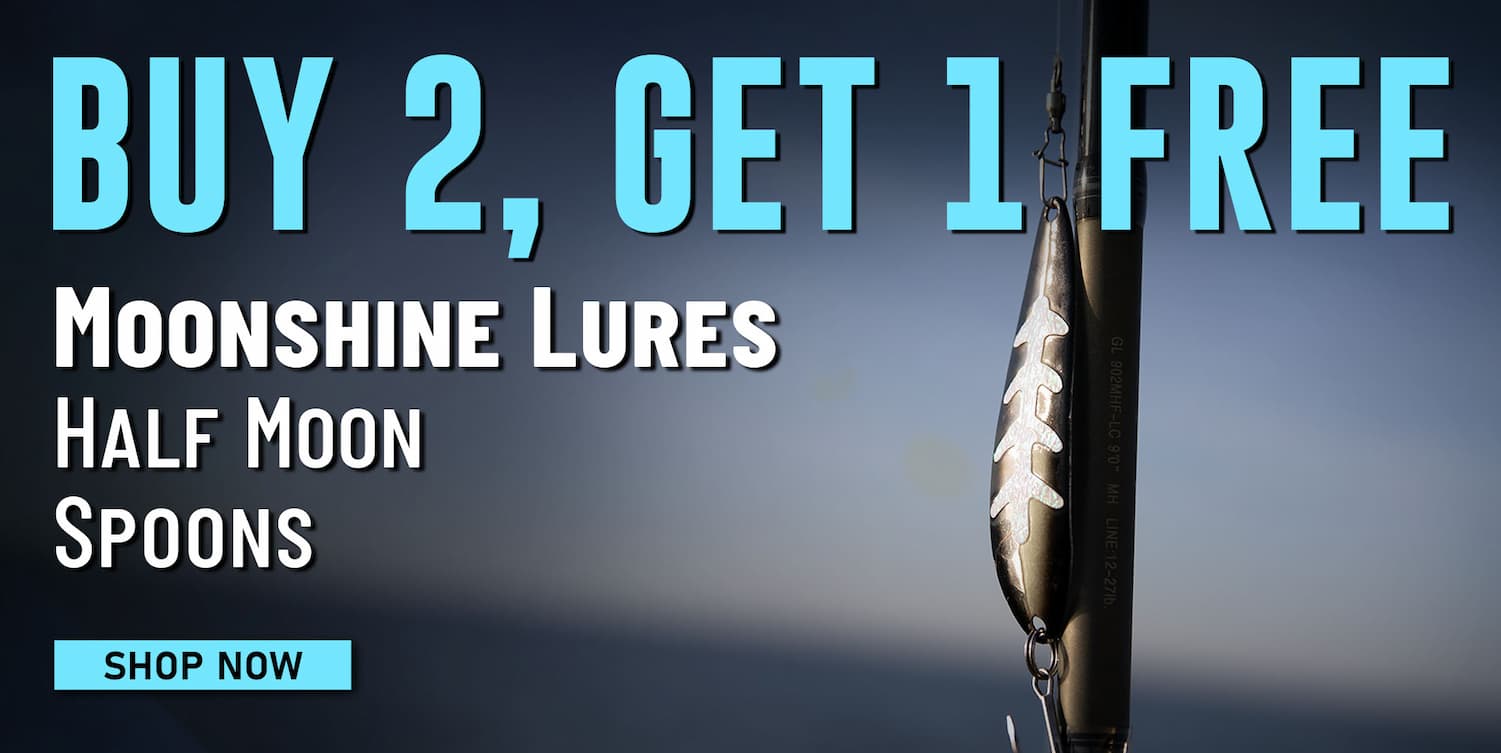 Buy 2, Get 1 Free  Moonshine Lures Half Moon Spoons Shop Now