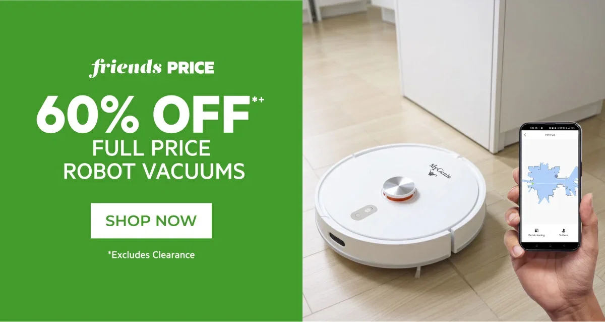 60% off full price robot vacuums 