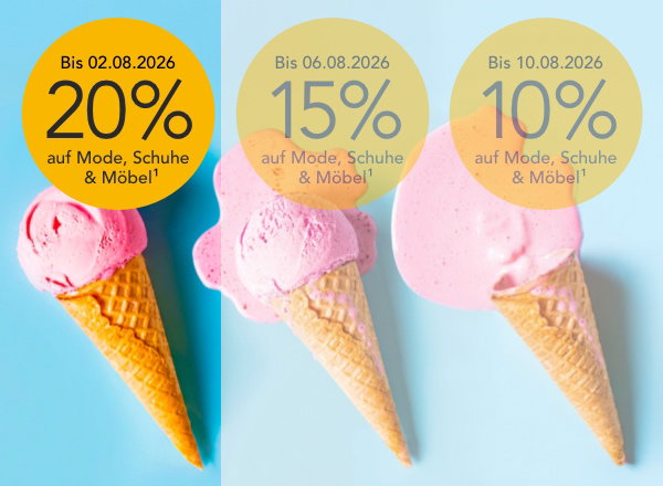 20% auf Mode, Schuhe & Möbel - nur bis 02.08.26 