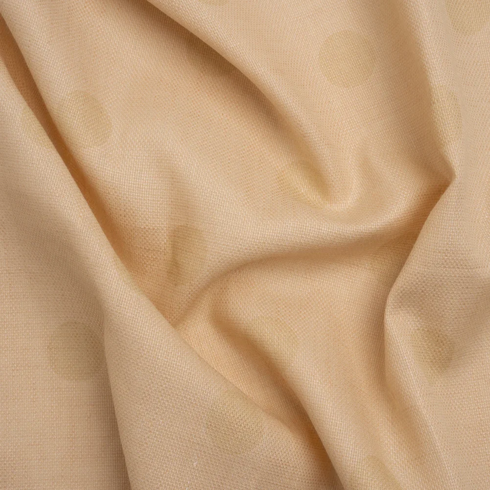 Image of Famous Australian Designer Ecru and Beige Polka Dot Basketweave Linen and Cotton Suiting