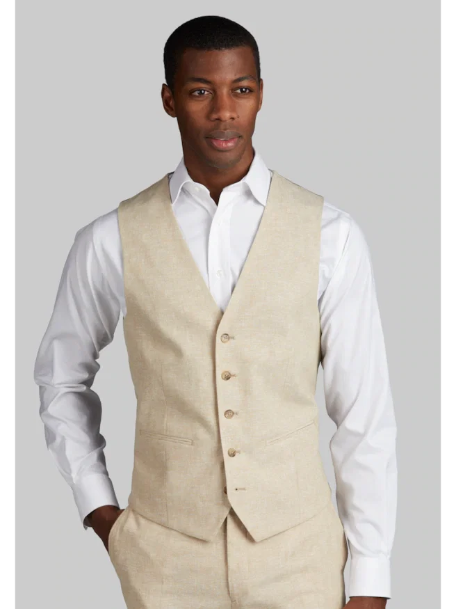 Jos. A. Bank Slim Fit Linen Blend Suit Separates Vest