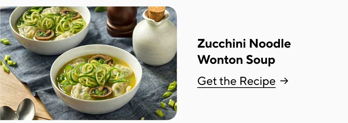 Zucchini Noodle Wonton Soup