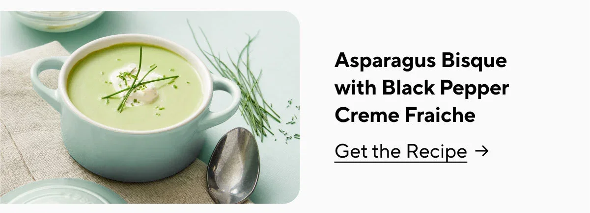 Asparagus Bisque With Black Pepper Creme Fraiche