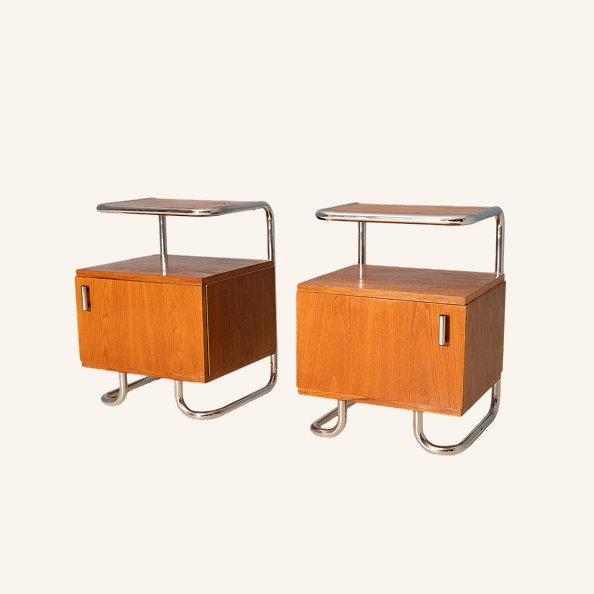Modernist Nightstands by Vichr & Spol, 1950s