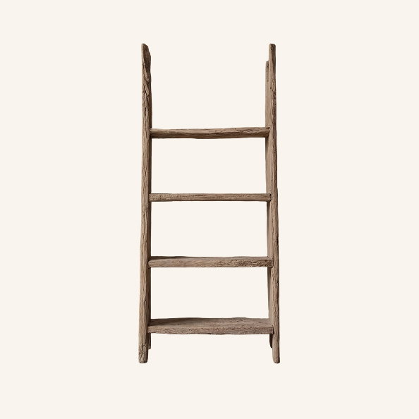 Elm Wood Standing Bookshelf