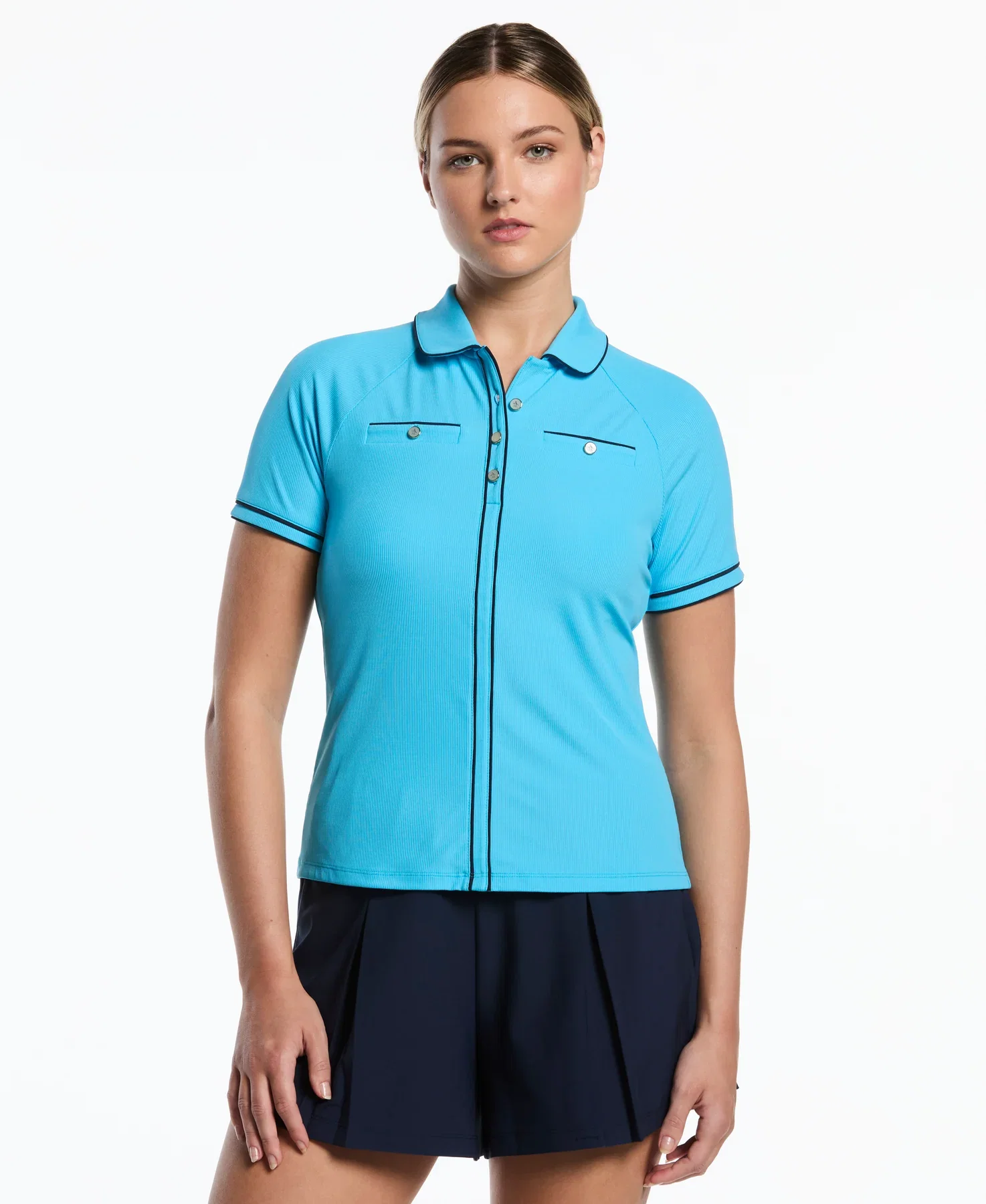 Women's Ribbed Tipped Golf Polo Women's Ribbed Tipped Golf Polo