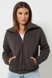 Tall Funnel Neck Zip Through Sweatshirt