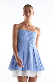 Pleated Mini Dress