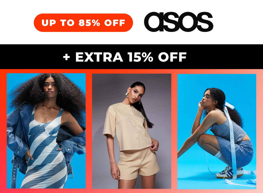 UP TO 85% OFF ASOS +EXTRA 15%. CODE: HOT15