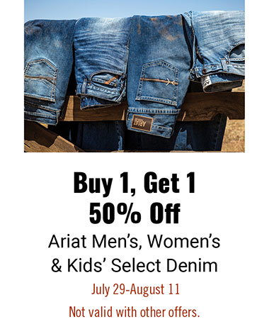 Buy 1, Get 1 50% Off Select Ariat Denim