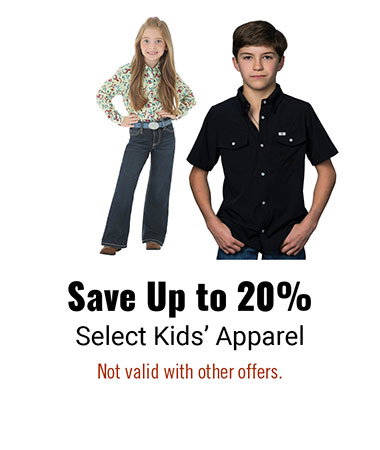 Save Up to 20% Select Kids' Apparel