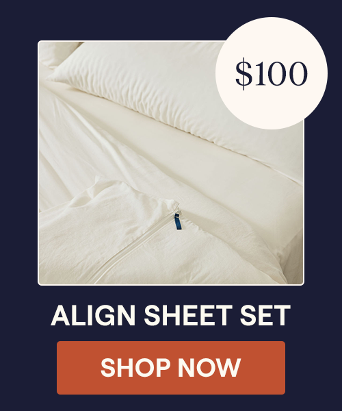 Overhead view of the Bone Align Sheet Set by Avec