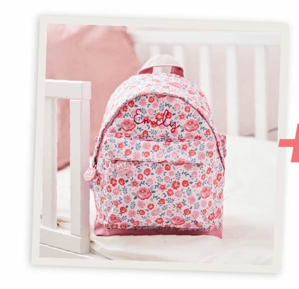 Personalised Pink Ditsy Print Classic Mini Backpack