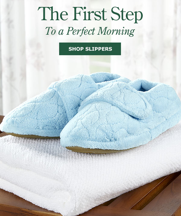 The First Step To a Perfect Morning. Shop Slippers. Women's Perfect Comfort Adjustable Wrap Slippers
