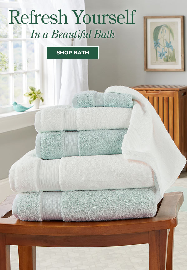 Refresh Yourself In a Beautiful Bath. Shop Bath. Egyptian Cotton Six-Piece Bath Towel Set