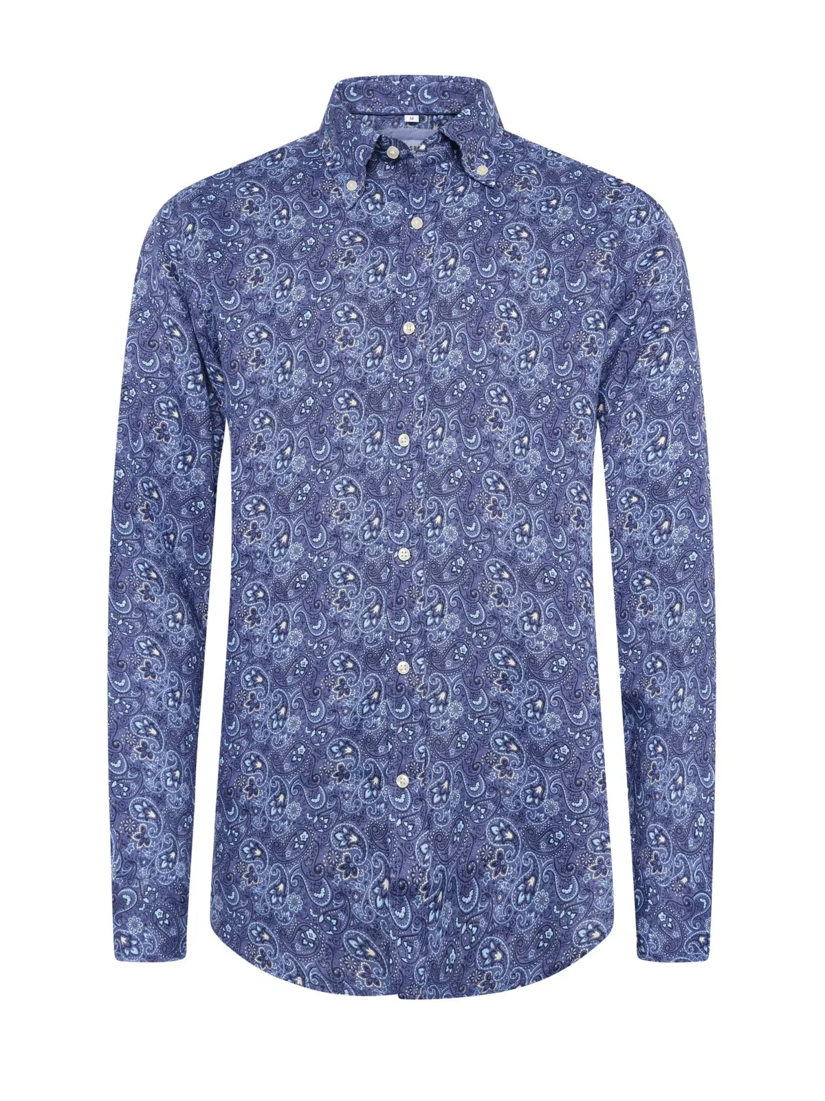Leinenhemd mit Paisley-Muster und Button Down-Kragen